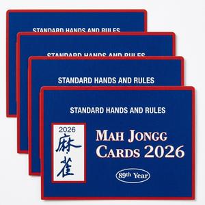 RE RELIURE Mah Jong Cards 2026 Revision - Large Print, 4-Pack