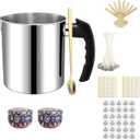 Candle Making Pouring Pot, 1300ml Wax Pouring Pot Candle Making Pitcher with Heat-Resistant Handle and Dripless Pouring Spout Design with Candle Jars, Wicks, Stickers and Wicks Centering Device