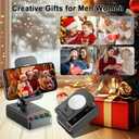 Hupoaf Adjustable Cell Phone Stand with Wireless Induction Bluetooth Speaker, Compatible with iPhone/iPad/Samsung Galaxy