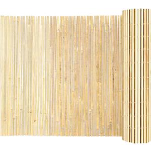 Landgarden Natural Bamboo Slat Screening, Eco-Friendly Privacy Slat Fence, Bamboo Screen Panel Roll for Balcony or as Wind and Sight Protection