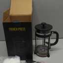 French Press Coffee Maker 304 Stainless Steel Coffee Press,with 4 Filters System, Heat Resistant Thickness Borosilicate French Press Glass, BPA-Free Brewed Tea Pot Coffee Plunger(Copper 12oz) (Black)