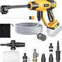 Ecarke Portable Car Cleaning Tool Compatible with Dewalt 20V Battery, 6-in-1 Nozzle & Foam Cannon, 3-Speed Adjustment, 5m Hose, Brushless Motor for Car Floor, Patio, Fence (Battery NOT Included)