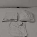 Amazon Basics Lightweight Super Soft, Comfortable Easy Care Microfiber 4 Piece Bed Sheet Set with 14-Inch Deep Pockets, Queen, Gray Crosshatch, Printed