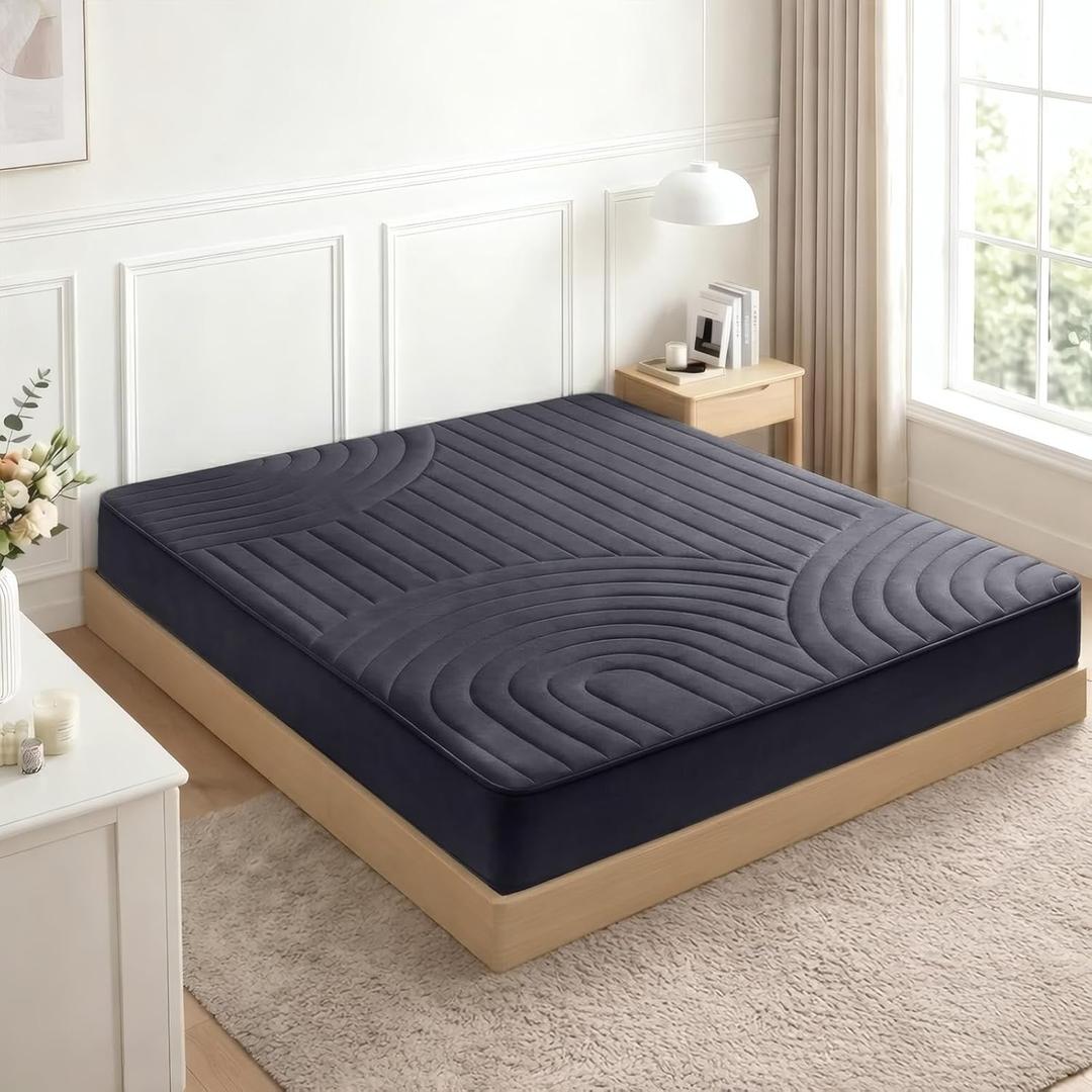 ZonLi Japanese Floor Mattress Futon Mattress Queen Size 6 Inch Thick | Foldable Tatami Mat, Washable Cover, Portable Floor Bed for Sleeping, Guest, Dorm