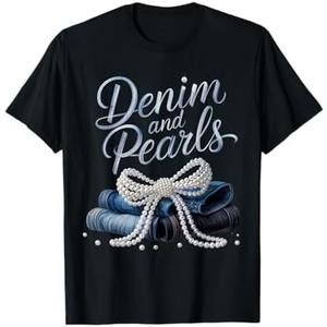 Denim and Pearls for Ladies 2025 Denim with Pearls T-Shirt, Size 2X