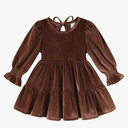 Toddler Girl Dress Velvet Long Sleeve Sundress Princess Party Outfits Fall Winter Clothes 4-5T