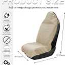 Waterproof Car Towel Seat Cover, Sweating Non-Slip Premium Towel Carseat Cover Protector, Universal Soft Machine Washable Car Truck SUV Front Seat Cover for Gym Workout Beach Hiking (Beige)