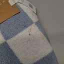 HOMRITAR Checkered Baby Blanket for Boys Girls Warm Cozy Reversible Checkerboard Toddler Blankets, Fluffy Fuzzy Plush Lightweight Bed Blanket with Chessboard Grid Design 350GSM Baby Blue 30 x 40 Inch