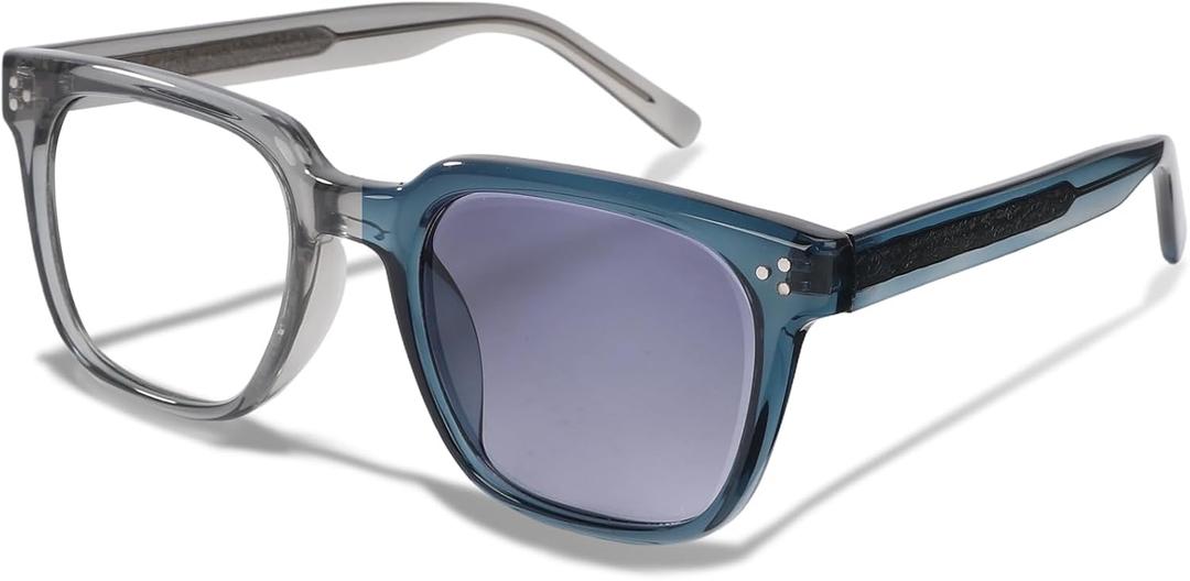 Photochromic Sunglasses for Men Women Frames & Lenses Auto Change Color Blue Light Blocking 100% UV Protection Day Night Transition GlassesBlue