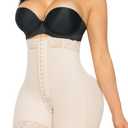 YIANNA Tummy Control Shapewear for Women Strapless Fajas Colombianas Body Shaper Shorts Butt Lifter with Zipper Crotch (Beige)