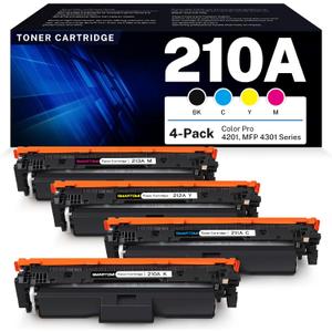 210A Toner Cartridges 4 Pack Compatible Replacement for HP 210A W2100A W2101A W2102A W2103A 210X Works with HP Color Pro MFP 4301 4201 Series 4201dw 4201dn MFP 4301fdw 4301dw 4301fdn Printer