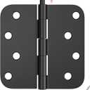 HOSOM 6 Pack Rounded Door Hinges 4 Inch 5/8'' Radius Corner, Matte Black Exterior & Interior Door Hinge for Entryway, Patio, Playhouse & More