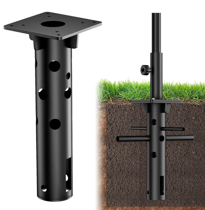 In-ground Umbrella Base, Cantilever Umbrella Base, Universal Stainless Steel Outdoor Umbrella Stand for Lawns, Terraces, Gardens, Cafes, Pool