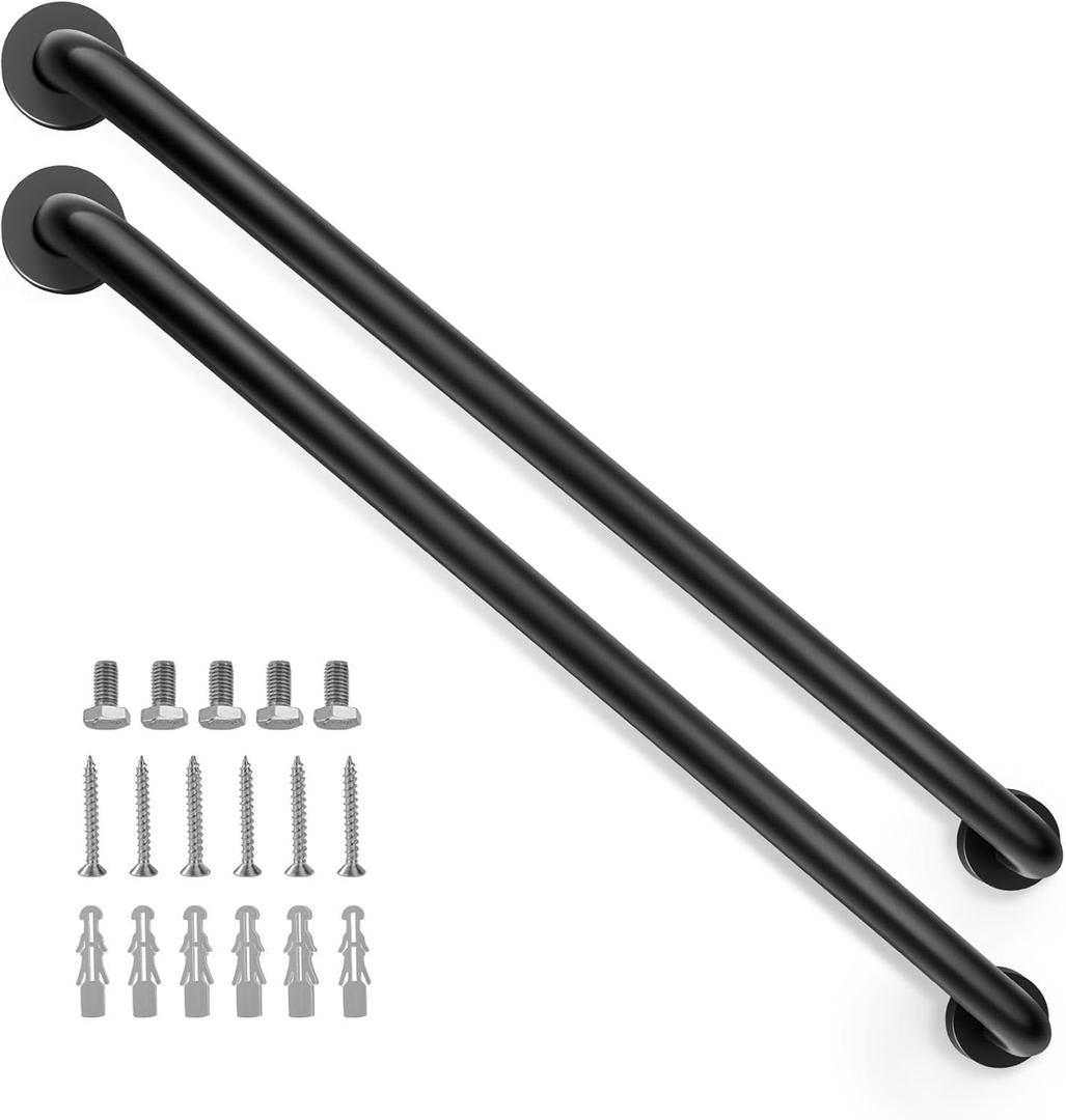 2 Pack 32 Inch Grab Bars for Bathtubs and Showers, Handicap Bathroom Safety Grab Bars for Elderly, 1.25" Diameter Stainless Steel Non Slip Shower Handle, Heavy Duty Auxiliary Support Bar