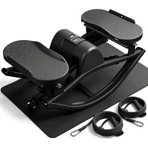 Rock Stepper Side to Side, Rocking Stepper with Lateral Motion, Compact Side Stepper for Home & Apartment, Low Impact Workout Machine (Black)