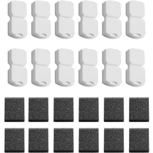Cat Water Fountain Filters: 12 Filters + 12 Sponges Cat Fountain Replacement Filters for Cat Fountain with Activated Carbon Filter and Ultra-fine Fiber