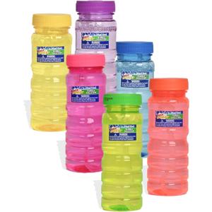 Sunny Days Entertainment 6 Pack Bubble Solution  4oz Bubble Blower Bottles with 6-Hole Wand | Bottle of Bubble Solution for Kids | Birthday Party Favor Toy - Maxx Bubbles