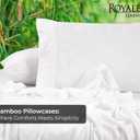 Royale Linens Cooling Pillow Cases Standard Size Set of 2-100% Rayon Derived from Bamboo Cooling Pillowcase for Hot Sleepers - Soft & Silky Pillow Covers with Envelope Closure (White 20x26 Inches)