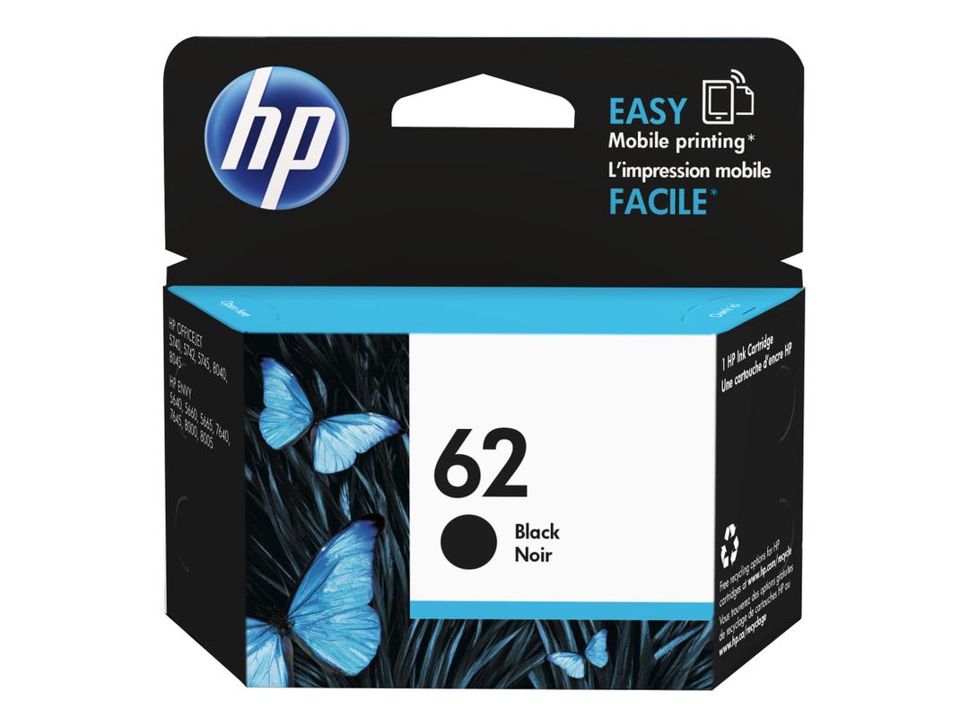 HP 62 Black Noir Cartridge Printers | Works with Printer Series: OfficeJet 9010, Pro 9020 | Eligible for Instant Ink | 3HZ99AN