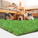 Fake Grass Turf Rug, Artificial Grass 3x5 Ft 1.38 inch Custom Size, Indoor Outdoor Synthetic Grass Mat Carpet, Astroturf for Dogs Potty with Drainage Holes