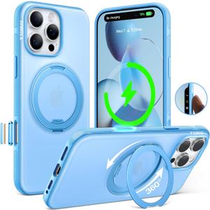TORRAS O3 Fitness for iPhone 16 Pro Case Magnetic Stand, Fit for MagSafe, 360 Rotatable Stable Stand, Camera Control Button, Military-Grade Shockproof, Slim & Sleek, Coastal Blue Translucent TORRAS O3 Fitness for iPhone 16 Pro Case Magnetic Stand, Fit for MagSafe, 360 Rotatable Stable Stand, Camera Control Button, Military-Grade Shockproof, Slim & Sleek, Coastal Blue Translucent