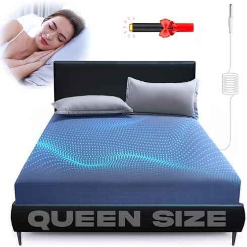 KLIM Grounding Fitted Sheet Queen Size, Earthing Sheets - Pure Silver Fiber & Organic Cotton + Grounding Cord + Tester Pen Included - 5-Year Assurance (Gray, Queen - 60"x80"x15)