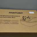 Stainless Steel Cat Litter Box with Enclosure, Large Litter Box for Cats and Kittens, Smooth Easy Clean Interior, Durable Metal Design with Cover, Litter Shovel, Pad and Footboard Included (Black)