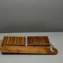 Utoplike Teak Shower Caddy Hanging, Shower Organizer Over Shower Head, Wooden Bathroom Shelf Holder with Hooks for Shampoo, Soap, Towels, No Drilling