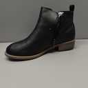 Vepose Women's Ankle Boots Low Heel Casual Boot Round Toe Zipper Booties for Women (9, 1050-black)