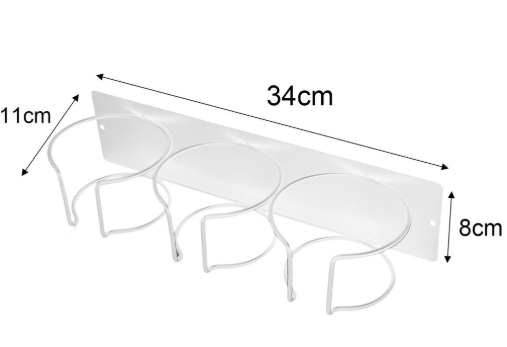 2pcs Water Bottle Organizer 3 Cups Max Weight 5 kg, White