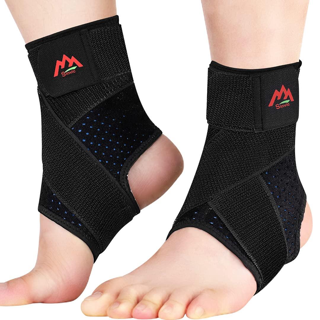 2 Packs Adjustable Ankle Brace for Sprained Ankle- Stabilizes Joints, Prevents Sprains, Breathable Neoprene Ankle Support Brace with Strong Stability Great for Basketball, Running & Daily Wear