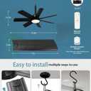 28 Inch Plug-In Outdoor Ceiling Fan with Lights and Remote, LED Gazebo Hanging Fan with Hook, 3CCT 3000K-6500K Dimmable Gazebo Fan, 6-Speed Quiet Ceiling Fan with Timer for Patio, Porch, Garage, Black