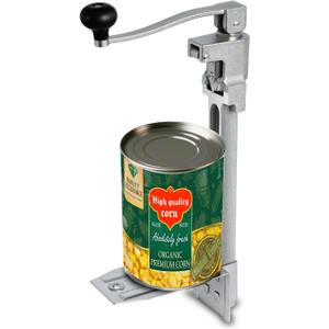 Commercial Can Opener Heavy Duty, 20" Stainless Steel Table Mounted Opener for #10 Cans up to 11" Tall, Professional Industrial Kitchen Tool with Cast Steel Base and Stainless Blade, Size: 20"