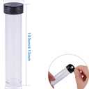 BENECREAT 30 Pack 0.85oz Clear Plastic Tube Bead Containers Liquid Containers with Black Screw-Top Lid & Cylindrical Bottom, Easy to Stand and Place (Diameter 0.78"/ Length 4.13")