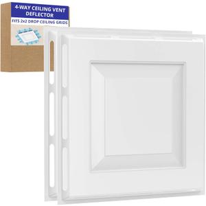 Original 4-Way Ceiling Vent Deflector 24"x24" (2-Pack) - Heavy-Duty ABS Air Diverter for 2'x2' Drop Ceiling, No Tools Required, Even Air Distribution for Commercial Spaces