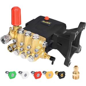 TOOLCY 4400 PSI Pressure Washer Pump 1" Shaft Horizontal Triplex Pump