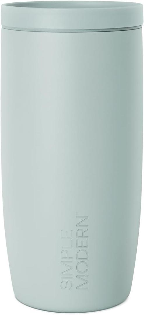 Simple Modern Travel Coffee Mug Tumbler with 360 Lid | Ceramic-Lined Insulated Stainless Steel Cold Brew Iced Coffee Cup | Gifts for Women Men Her Him | Voyager Signature | 16oz | Sea Glass Sage