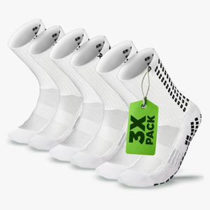 Lux Dual Grip Socks - Soccer Grip Socks for Men and Women. GripArray Performance & Comfort White No Size