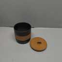 Miamolo Spice Jars with Lid, Coffee Container Kitchen Food Storage Jars for Spice Sugar Tea Bag, Stackable Decorative Jars for Countertop, Black & 37 fl.oz