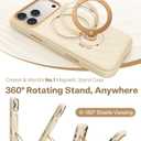 TORRAS Q3 Wind Flow for iPhone 17 Pro Case Silicone, Fit for MagSafe, Magnetic 360 Spin Stand with Camera Control, Liquid Silicone Rubber Soft Phone Case for iPhone 17 Pro 6.3'', Cream Sand