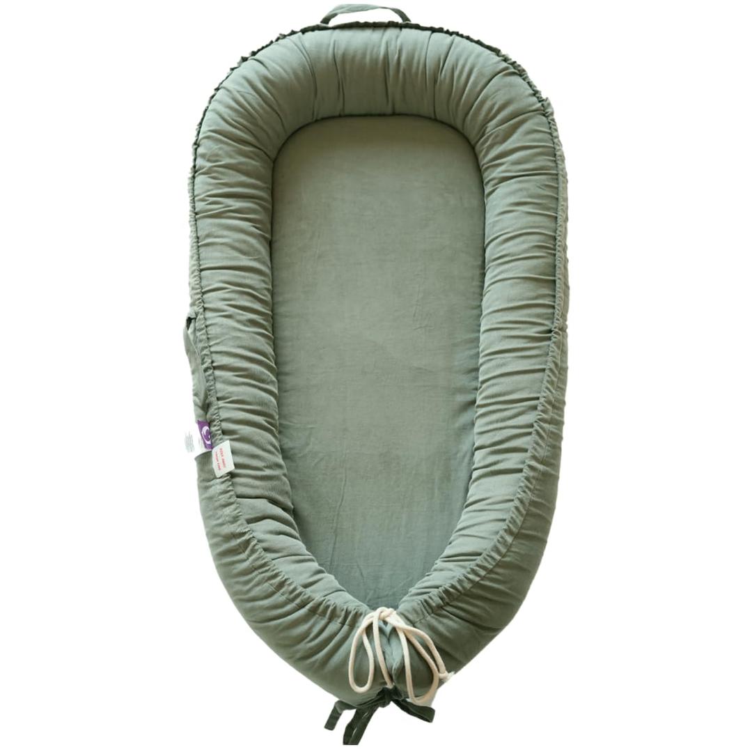 Infant Lounger, Baby Nest Cover for Baby Girls & Boys, Newborn Essentials for Baby 0-12 Months, 100% Cotton Breathable, Portable Travel Bed (Sage Green, Corduroy)