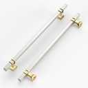 10 Pack 10 Inch(254mm) Cabinet Pull Brushed Nickel and Gold Kitchen Cabinets Handles Brushed Satin Nickel Cabinet Hardware for Cupboard Square Kitchen Pulls for Cabinets Drawer Handles