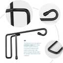 Vinyl Fence Hooks for Hanging, Heavy Duty Patio Hangers, Outdoor Fence Hangers for Hanging Flower Baskets, Wind Chimes, Planters, Bird Feeders, Lights, Lanterns - 2 Pack - Black Color