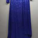 meilun Long Sleeve Sequin Dress for Women Formal Gowns Sparkly V Neck Maxi Dress (Medium, B-royalblue)