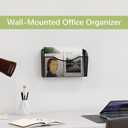 EasyPAG Wall File Organizer, Metal Mesh Hanging File Folder Holder for Letter/A4 Size Folders, Vertical Wall Mount Mail Sorter for Office Paperwork, Classroom, Black
