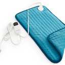Heating Pads for Back Pain Relief - JKMAX XL Electric Heat Pad for Back with 10 Heat Settings 6 Level Timer Auto Shut Off Machine Washable -Heated Pad (12"x24" Dark Blue)