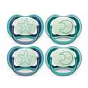 Philips Avent Ultra Air Pacifier - 4 x Light, Breathable Glow-in-The-Dark Baby Pacifiers for Babies Aged 6-18 Months, BPA Free with Sterilizer Carry Case, SCF376/08 (Sleeping Star / Sleeping Moon)