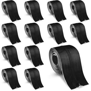 Tigeen 12 Roll Heavy Duty Zipper for Dust Barriers 7 ft x 3 Inch Zipper Door Tape Zippers Greenhouse Construction Zip Door Self Adhesive for Greenhouse Tent Accessories, Black