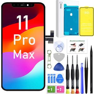 LEAFE for iPhone 11 Pro Max Screen Replacement,Full HD LCD 3D Touch Compatible with iPhone 11 Pro Max Screen Replacement 6.5 inch (Model A2161, A2218, A2220) with Repair Tools