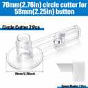 2 Pack 58 mm/2.25 Inch Clear Circle Paper Cutter Button Maker Tools Adjustable Round Circular Cutter for Art DIY Crafts, 70-210mm